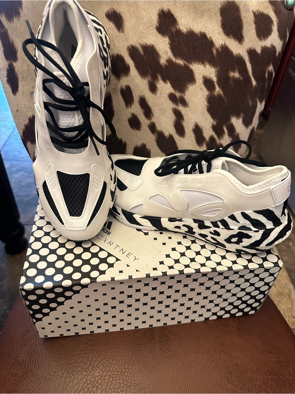 Adidas White and Black Zebra-Print Stella McCartney Sneakers